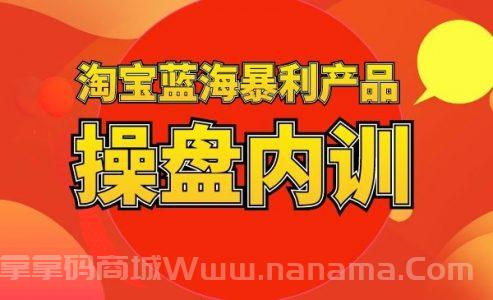 淘宝蓝海暴利产品操盘内训