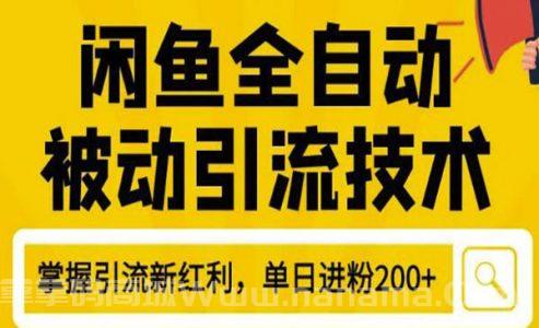 最新闲鱼全自动被动引流技术，闲鱼账号打造，日加200精准粉操作细节-_拿拿码激活码商城