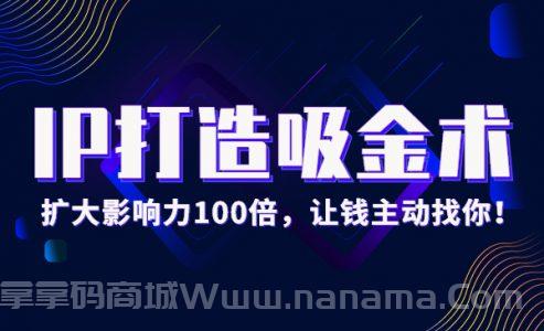 IP打造吸金术：0基础扩大影响力100倍，让钱主动找你！