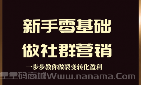 新手零基础做社群营销，一步步教你做裂变转化盈利