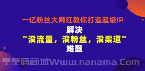 一亿粉丝大网红教你打造超级IP：解决“没流量，没粉丝，没渠道”难题
